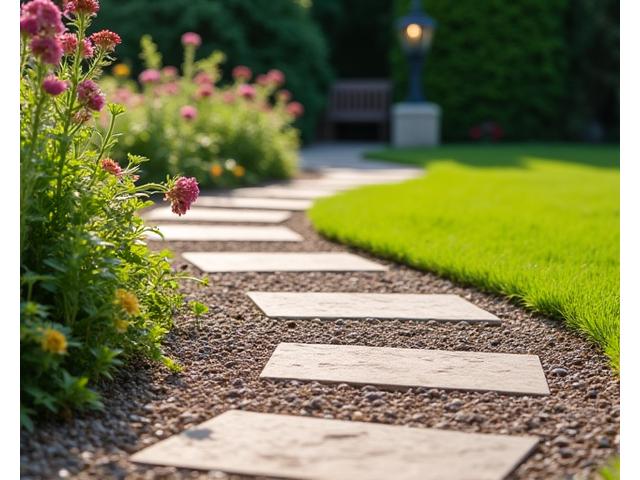 Planification chemins jardin gravier dallage Bordeaux